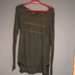 High low aqua green top